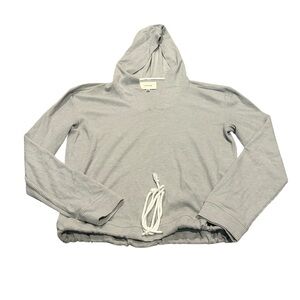 NATURAL SKIN grey waffle knit hooded top